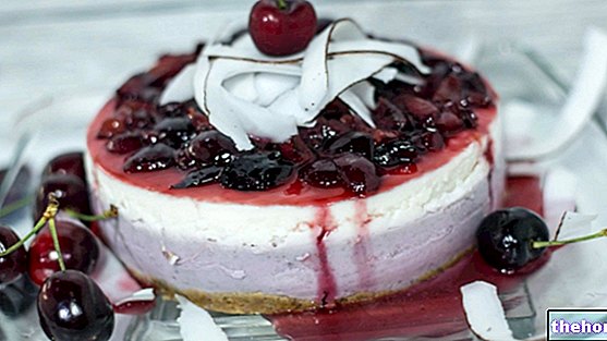 Ricotta Cheesecake with Coconut and Cherries